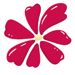 Red Daisy isolated on transparent background 