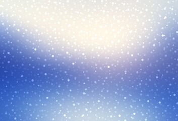 Glittering falling snow on blue blur background. Abstract winter holiday graphic.