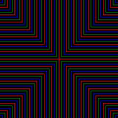Colorful cross lines pattern on black background vector. Geometric horizontal with vertical stripes. Wall and floor ceramic tiles seamless pattern.