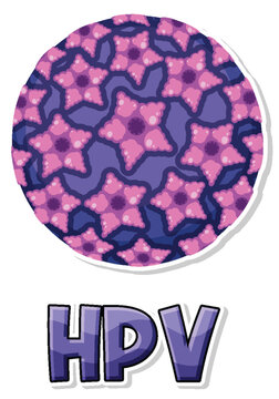 Human papillomavirus (HPV) on white background
