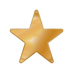Gold Colored Metal Chrome web icon star.