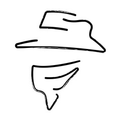 cowboy brush on white background, vector illustration.