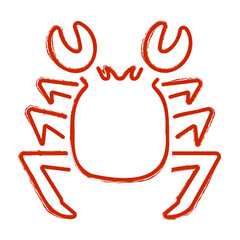 crab brush on white background, vector illustration.