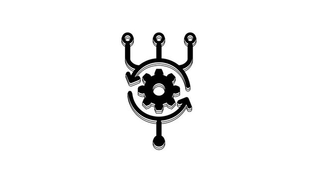 Black Algorithm icon isolated on white background. Algorithm symbol design from Artificial Intelligence collection. 4K Video motion graphic animation