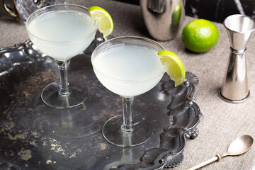 Daiquiri cocktail refreshing rum, lime and simple syrup drink