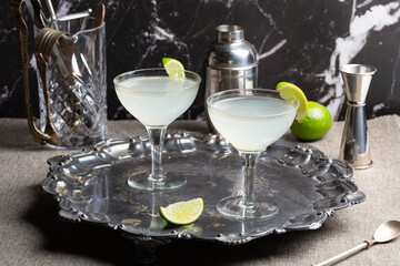 Daiquiri cocktail refreshing rum, lime and simple syrup drink