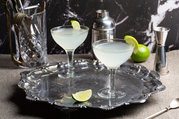 Daiquiri cocktail refreshing rum, lime and simple syrup drink