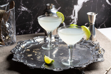 Daiquiri cocktail refreshing rum, lime and simple syrup drink