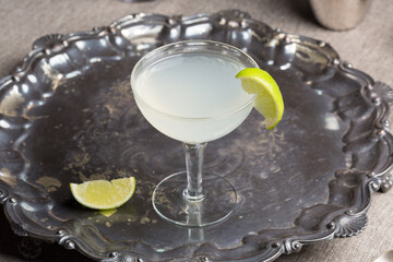 Fototapeta premium Daiquiri cocktail refreshing rum, lime and simple syrup drink