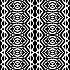 Vector geometric seamless pattern. Minimal ornamental background with abstract shapes. Black and white texture. Simple abstract ornament background. Dark repeat design for decor, fabric, cloth.