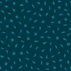 Fish Seamless Pattern Background. Vector illustration backdrop.