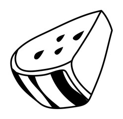 Watermelon doodle vector