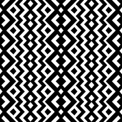 Vector geometric seamless pattern. Minimal ornamental background with abstract shapes. Black and white texture. Simple abstract ornament background. Dark repeat design for decor, fabric, cloth.