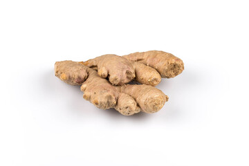 fresh ginger on white background