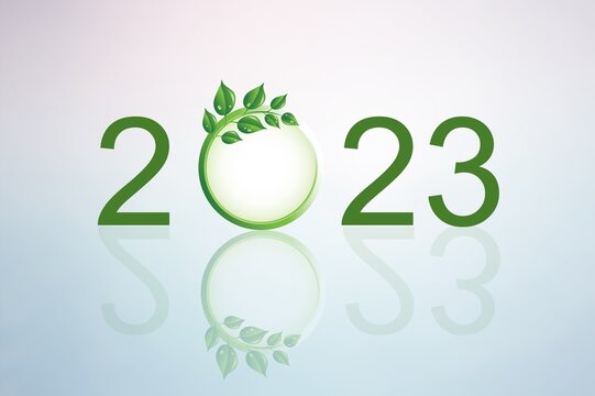 New year concept, 2023 numbers and eco image