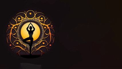 Yoga meditation background banner, yoga practice backgrounds, illustration graphic