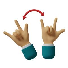 Sign leanguage 3d illustration