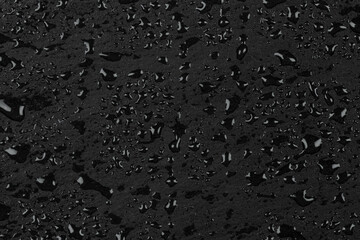 Water drops on dark stone