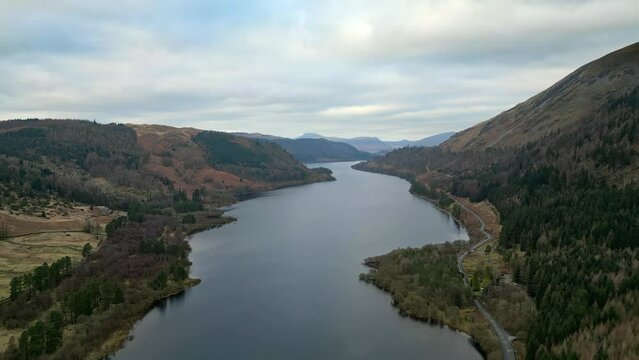 Cinematic aerial drone footage of Thirlmere  reservoir in the Borough of Allerdale in Cumbria.