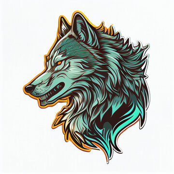 Fierce Howling Wolf Sticker: Unleash Your Inner Wildness Today! Generative AI