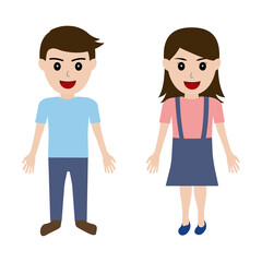 A man and a woman couple characters