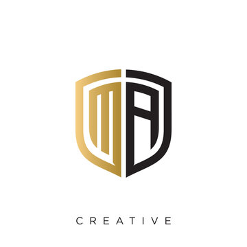 ma shield logo design vector icon