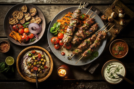 Mediterranean or Arabic Dining Table (Generative AI)