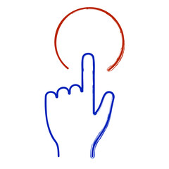 Obraz premium finger button brush on white background, vector illustration.