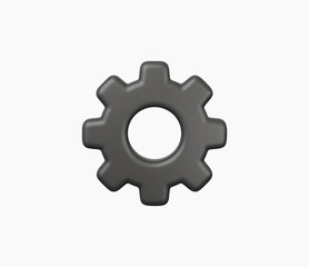 3d Realistic Gear icon vector illustration