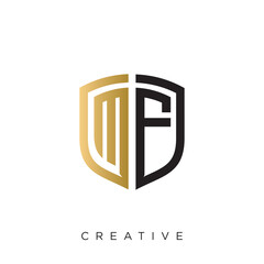 mf shield logo design vector icon