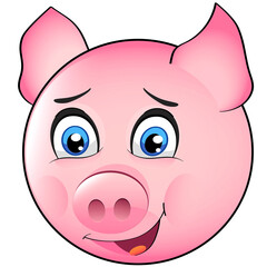 funny pink piglet