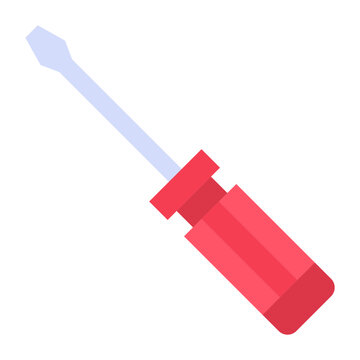 Screw Driver Flat Multicolor Icon