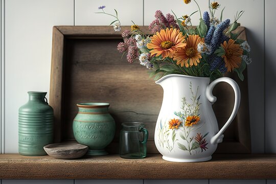summer_flowers_in_white_jug_on_wooden_shelf