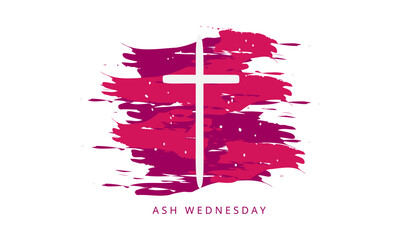 Ash Wednesday Cross Vector Art. Ash Wednesday With Cross, Blessing, Worship, Holy background design. 	