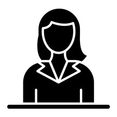 Customer Female Glyph Icon