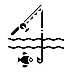 Fishing Holiday Glyph Icon