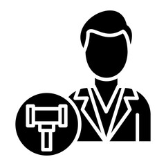 Public Defender Male Glyph Icon