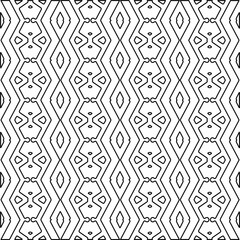  Monochrome ornamental texture with smooth linear shapes, zigzag lines, lace pattern.Abstract geometric black and white pattern for web page, textures, card, poster, fabric, textile.