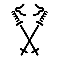Trekking Poles Glyph Icon