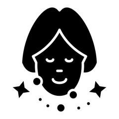 Clean Face Glyph Icon