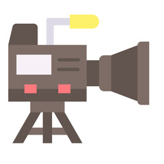 Video Camera Flat Multicolor Icon
