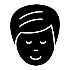 Male Face Glyph Icon