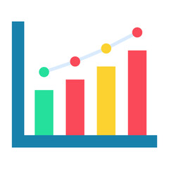 Growth Diagram Flat Multicolor Icon