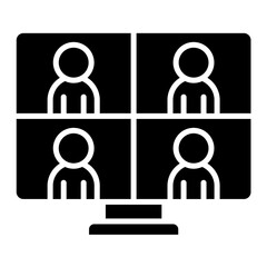 Conference Call Glyph Icon