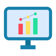 Online Stock Market Flat Multicolor Icon