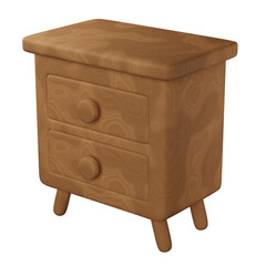 Wooden Drawer 3D Illustration