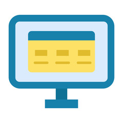 Online Payment Flat Multicolor Icon