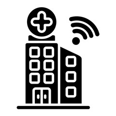 Smart Hospital Glyph Icon