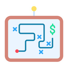 Business Strategy Flat Multicolor Icon