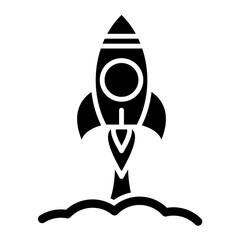 Spaceship Glyph Icon